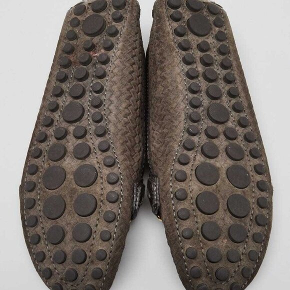 Louis Vuitton Grey Woven Suede Monte Carlo Driving Loafers Size4/34.5 - Picture 3 of 4